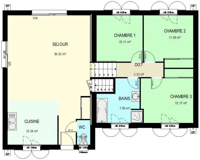 plan maison sous sol