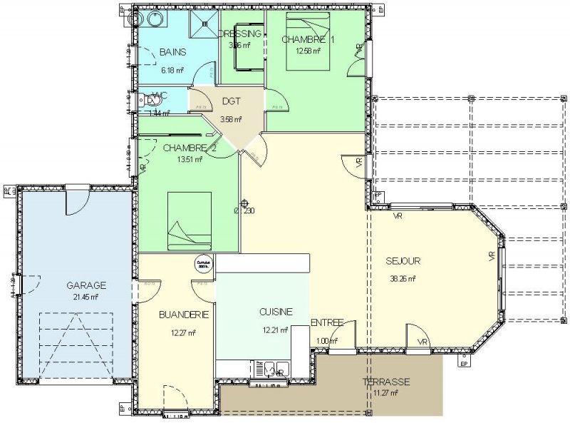 plan maison ossature bois