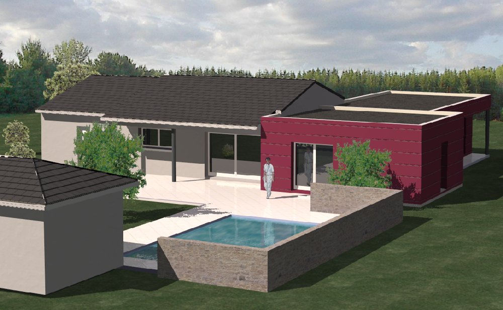 plan maison contemporaine 170 m2